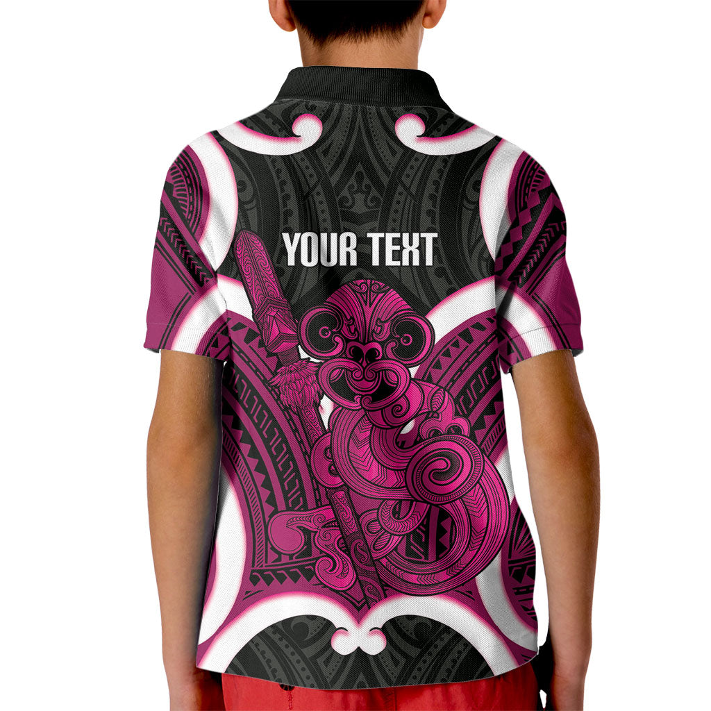 Mawhero Aotearoa Atua Tumatauenga Personalised Kid Polo Shirt Maori God Of War Tiki With Taiaha LT14 - Polynesian Pride