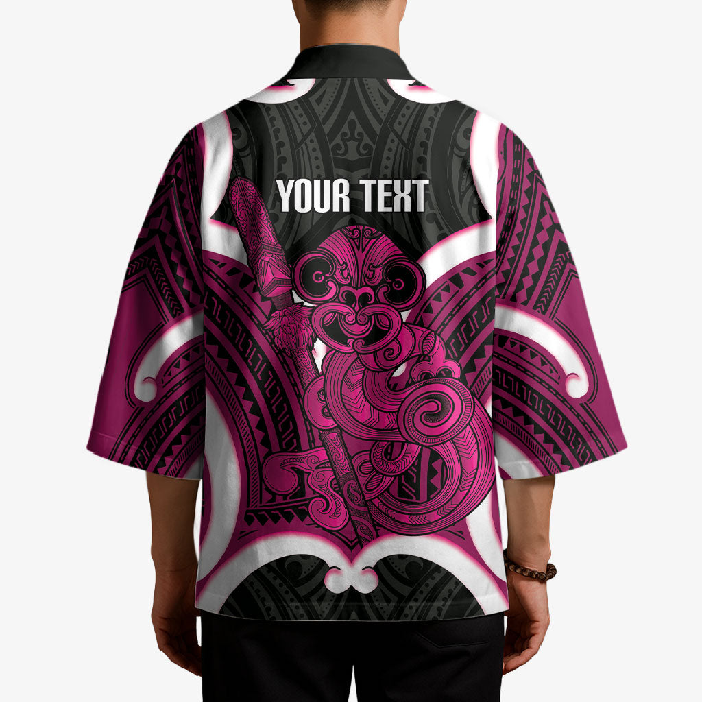 Mawhero Aotearoa Atua Tumatauenga Personalised Kimono Maori God Of War Tiki With Taiaha LT14 - Polynesian Pride
