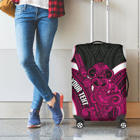 Mawhero Aotearoa Atua Tumatauenga Personalised Luggage Cover Maori God Of War Tiki With Taiaha LT14 - Polynesian Pride