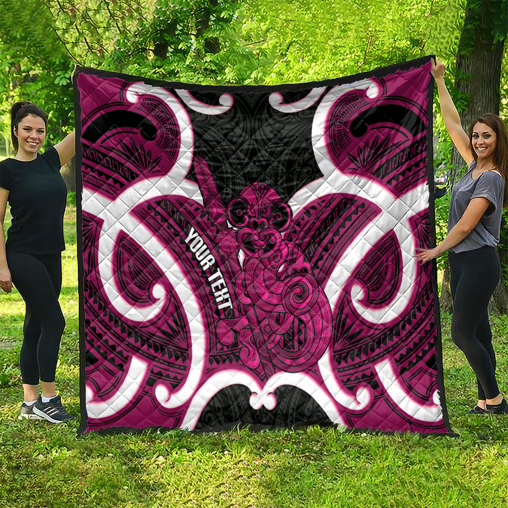 Mawhero Aotearoa Atua Tumatauenga Personalised Quilt Maori God Of War Tiki With Taiaha LT14 - Polynesian Pride