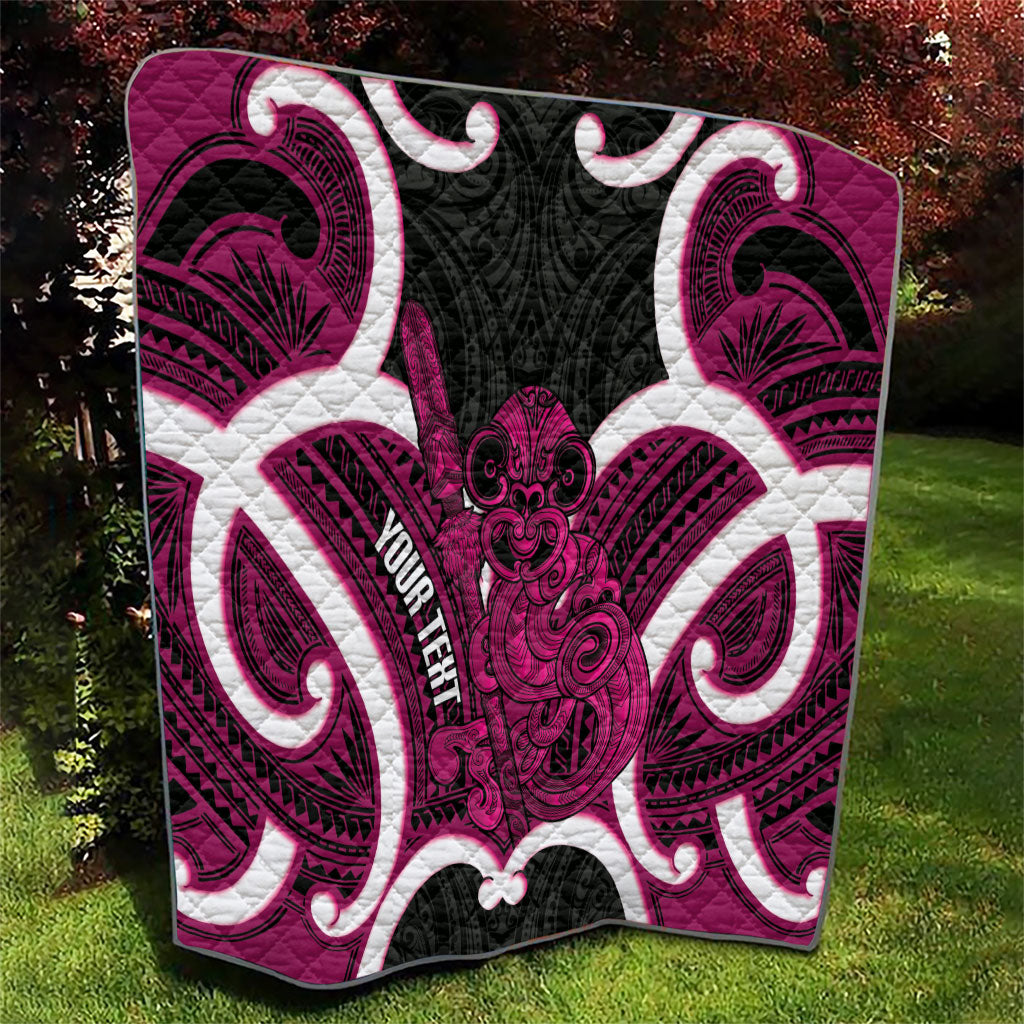 Mawhero Aotearoa Atua Tumatauenga Personalised Quilt Maori God Of War Tiki With Taiaha LT14 - Polynesian Pride