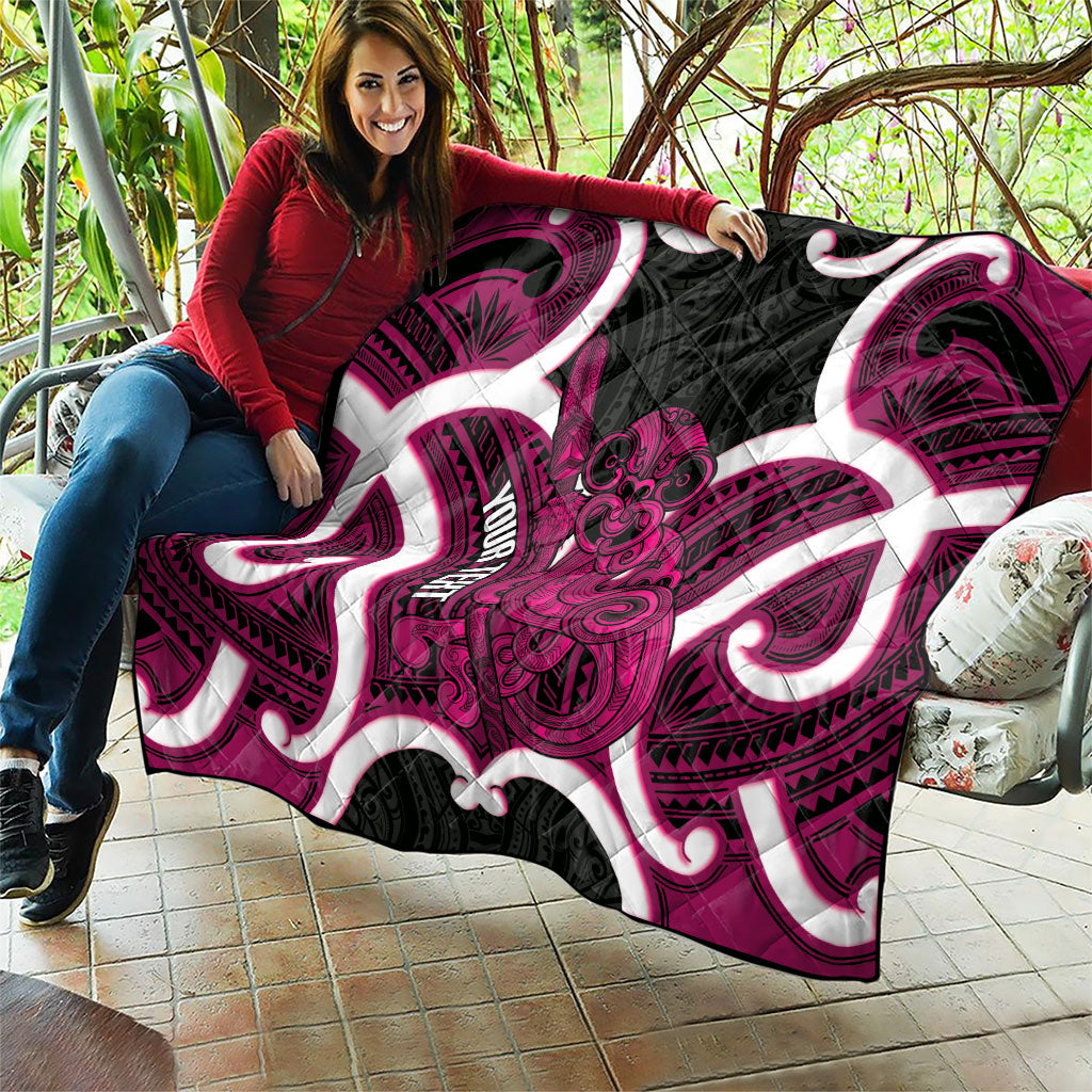 Mawhero Aotearoa Atua Tumatauenga Personalised Quilt Maori God Of War Tiki With Taiaha LT14 - Polynesian Pride