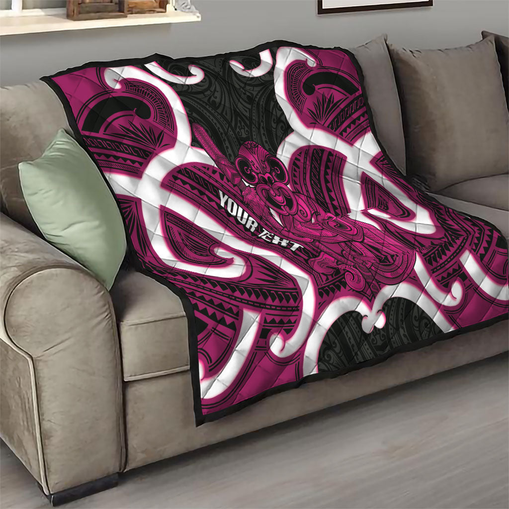 Mawhero Aotearoa Atua Tumatauenga Personalised Quilt Maori God Of War Tiki With Taiaha LT14 - Polynesian Pride
