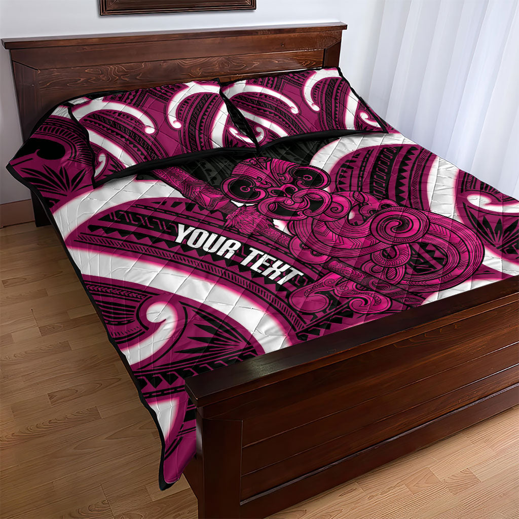 Mawhero Aotearoa Atua Tumatauenga Personalised Quilt Bed Set Maori God Of War Tiki With Taiaha LT14 - Polynesian Pride