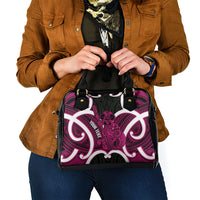 Mawhero Aotearoa Atua Tumatauenga Personalised Shoulder Handbag Maori God Of War Tiki With Taiaha LT14 - Polynesian Pride