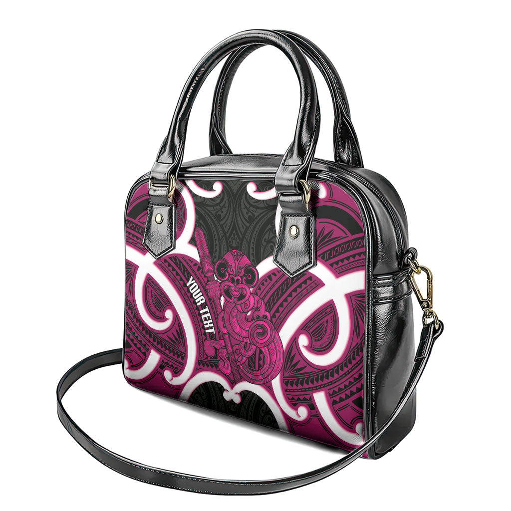 Mawhero Aotearoa Atua Tumatauenga Personalised Shoulder Handbag Maori God Of War Tiki With Taiaha LT14 - Polynesian Pride