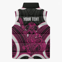 Mawhero Aotearoa Atua Tumatauenga Personalised Sleeveless Puffer Jacket Maori God Of War Tiki With Taiaha