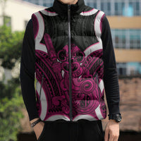 Mawhero Aotearoa Atua Tumatauenga Personalised Sleeveless Puffer Jacket Maori God Of War Tiki With Taiaha