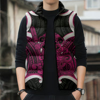 Mawhero Aotearoa Atua Tumatauenga Personalised Sleeveless Puffer Jacket Maori God Of War Tiki With Taiaha
