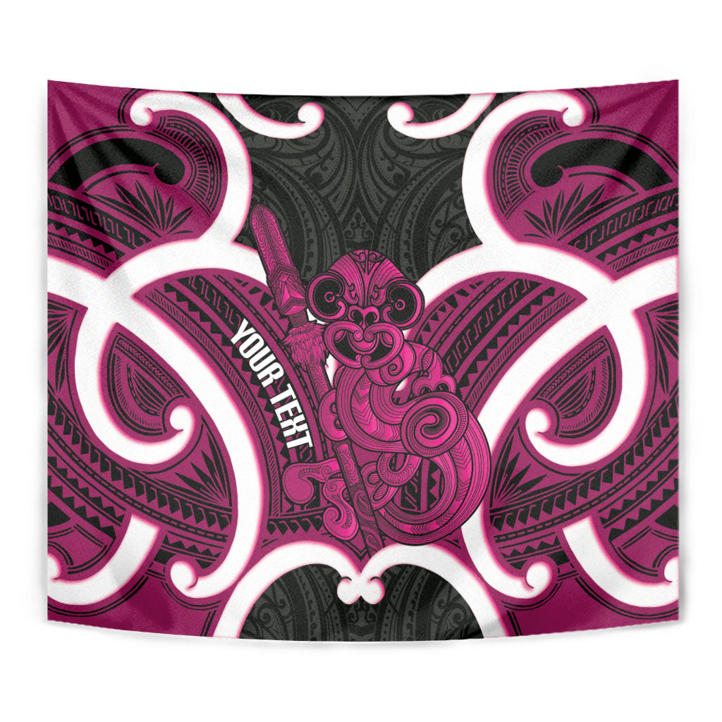 Mawhero Aotearoa Atua Tumatauenga Personalised Tapestry Maori God Of War Tiki With Taiaha LT14 - Polynesian Pride