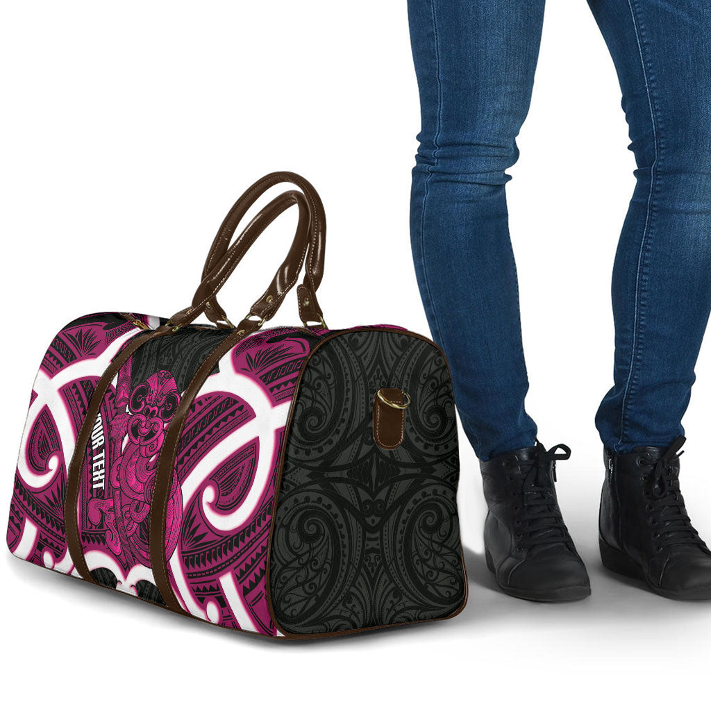 Mawhero Aotearoa Atua Tumatauenga Personalised Travel Bag Maori God Of War Tiki With Taiaha LT14 - Polynesian Pride