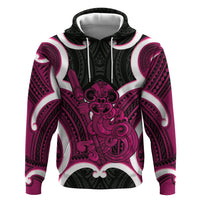 Mawhero Aotearoa Atua Tumatauenga Personalised Zip Hoodie Maori God Of War Tiki With Taiaha