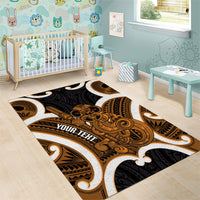 Karaka Aotearoa Atua Tumatauenga Personalised Area Rug Maori God Of War Tiki With Taiaha LT14 - Polynesian Pride