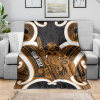 Karaka Aotearoa Atua Tumatauenga Personalised Blanket Maori God Of War Tiki With Taiaha LT14 - Polynesian Pride