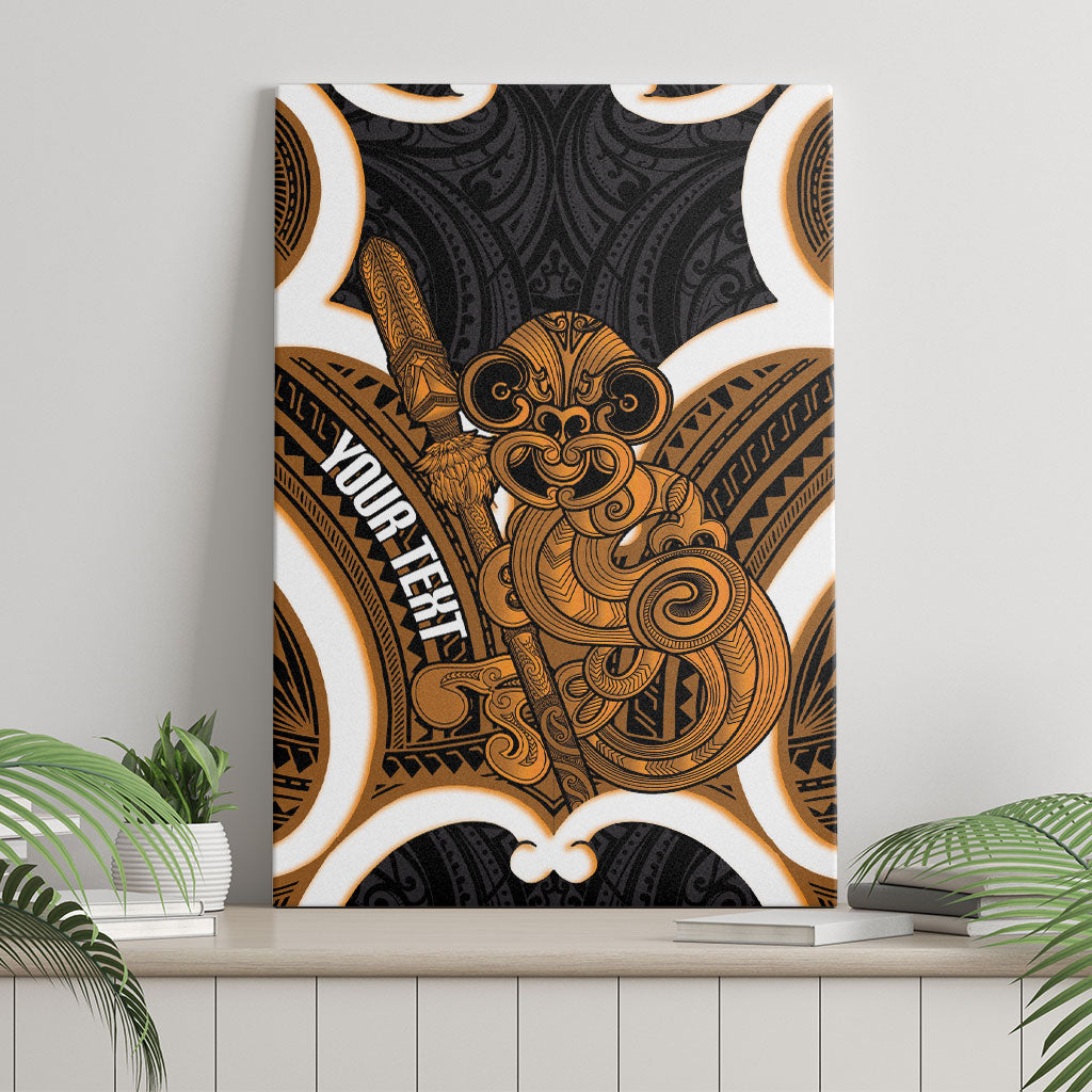 Karaka Aotearoa Atua Tumatauenga Personalised Canvas Wall Art Maori God Of War Tiki With Taiaha LT14 - Polynesian Pride