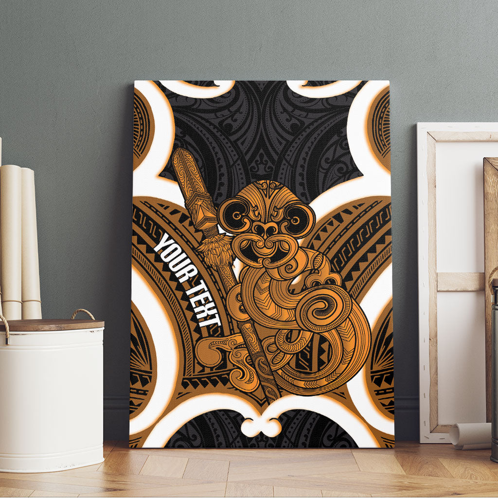 Karaka Aotearoa Atua Tumatauenga Personalised Canvas Wall Art Maori God Of War Tiki With Taiaha LT14 - Polynesian Pride