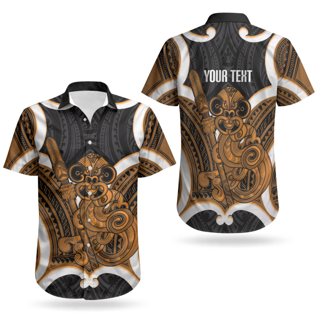 Karaka Aotearoa Atua Tumatauenga Personalised Couples Matching Long Sleeve Bodycon Dress and Hawaiian Shirt Maori God Of War Tiki With Taiaha LT14 - Polynesian Pride