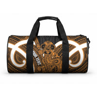Karaka Aotearoa Atua Tumatauenga Personalised Duffle Bag Maori God Of War Tiki With Taiaha