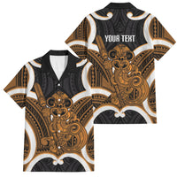 Karaka Aotearoa Atua Tumatauenga Personalised Family Matching Long Sleeve Bodycon Dress and Hawaiian Shirt Maori God Of War Tiki With Taiaha LT14 Dad's Shirt - Short Sleeve Orange - Polynesian Pride