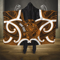 Karaka Aotearoa Atua Tumatauenga Personalised Hooded Blanket Maori God Of War Tiki With Taiaha LT14 - Polynesian Pride