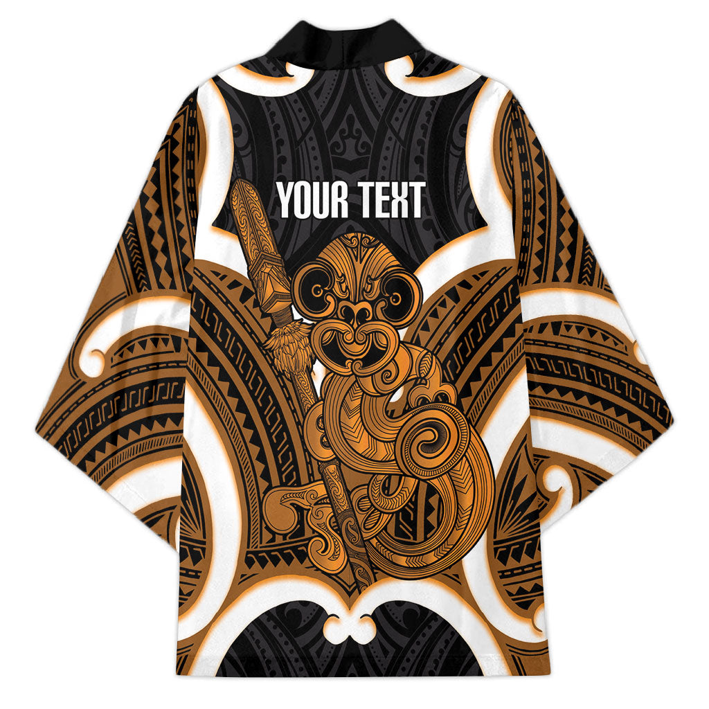 Karaka Aotearoa Atua Tumatauenga Personalised Kimono Maori God Of War Tiki With Taiaha LT14 - Polynesian Pride