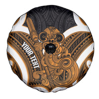 Karaka Aotearoa Atua Tumatauenga Personalised Spare Tire Cover Maori God Of War Tiki With Taiaha LT14 - Polynesian Pride