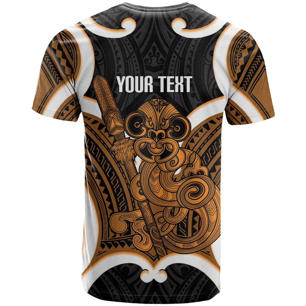 Karaka Aotearoa Atua Tumatauenga Personalised T Shirt Maori God Of War Tiki With Taiaha LT14 - Polynesian Pride
