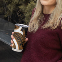 Karaka Aotearoa Atua Tumatauenga Tumbler Cup Maori God Of War Tiki With Taiaha LT14 - Polynesian Pride