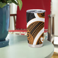 Karaka Aotearoa Atua Tumatauenga Tumbler Cup Maori God Of War Tiki With Taiaha LT14 - Polynesian Pride