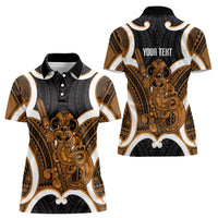 Karaka Aotearoa Atua Tumatauenga Personalised Women Polo Shirt Maori God Of War Tiki With Taiaha LT14 - Polynesian Pride