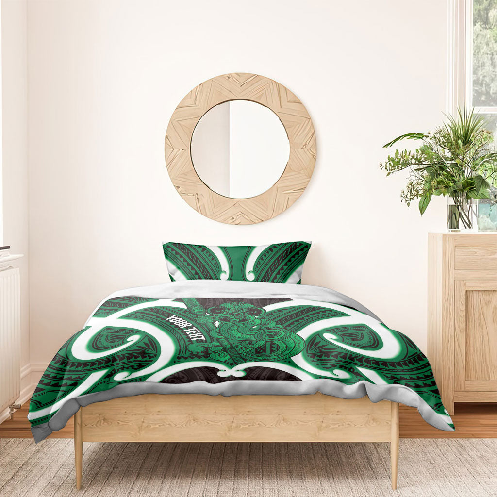 Kakariki Aotearoa Atua Tumatauenga Personalised Bedding Set Maori God Of War Tiki With Taiaha LT14 - Polynesian Pride