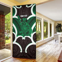 Kakariki Aotearoa Atua Tumatauenga Personalised Door Cover Maori God Of War Tiki With Taiaha LT14 - Polynesian Pride