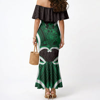 Kakariki Aotearoa Atua Tumatauenga Personalised Mermaid Dress Maori God Of War Tiki With Taiaha