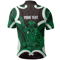 Kakariki Aotearoa Atua Tumatauenga Personalised Polo Shirt Maori God Of War Tiki With Taiaha LT14 - Polynesian Pride
