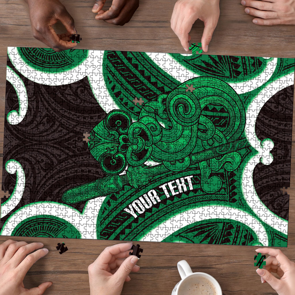 Kakariki Aotearoa Atua Tumatauenga Personalised Puzzle Maori God Of War Tiki With Taiaha