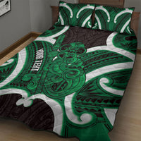 Kakariki Aotearoa Atua Tumatauenga Personalised Quilt Bed Set Maori God Of War Tiki With Taiaha