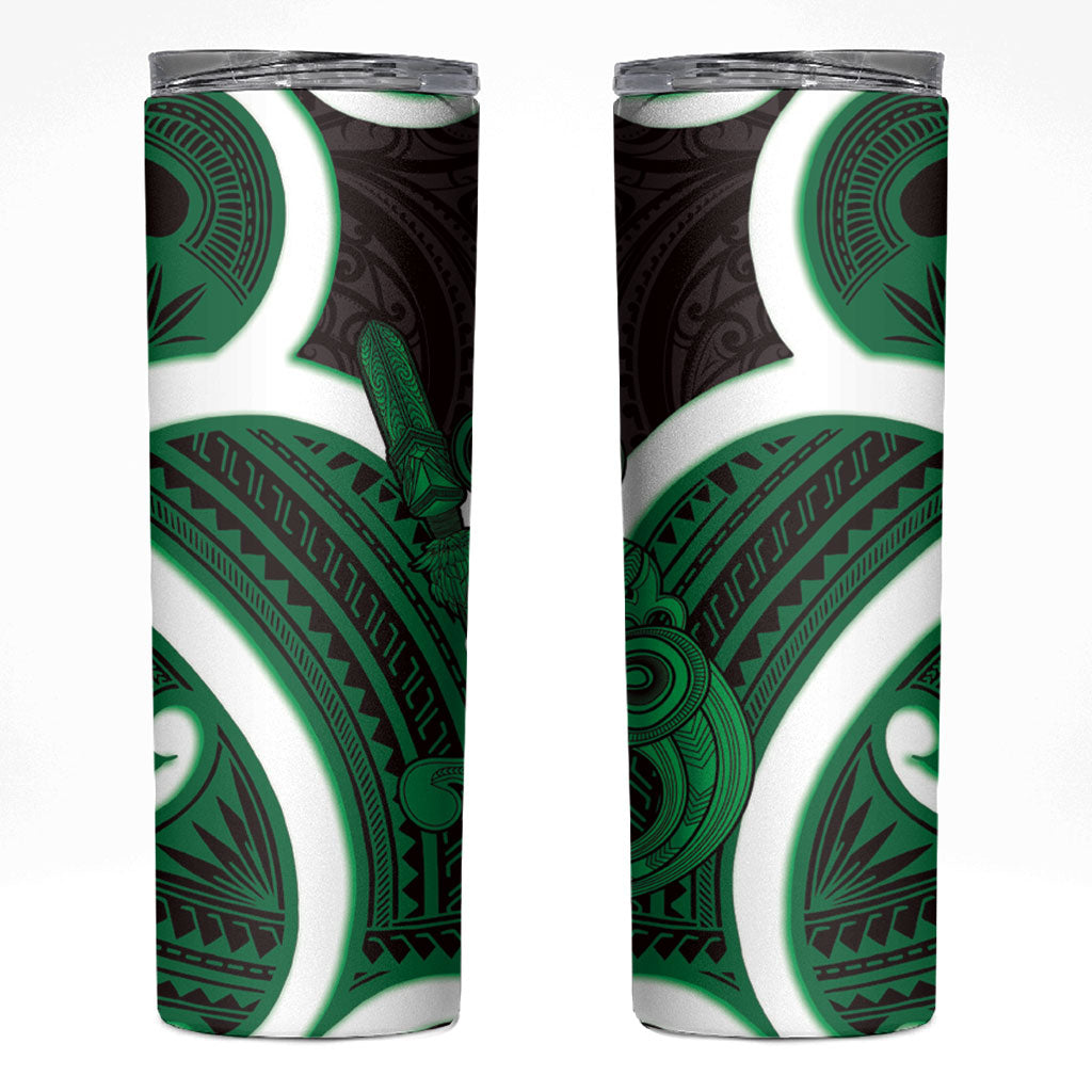 Kakariki Aotearoa Atua Tumatauenga Skinny Tumbler Maori God Of War Tiki With Taiaha