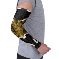 Kowhai Aotearoa Atua Tumatauenga Personalised Arm Sleeves Maori God Of War Tiki With Taiaha
