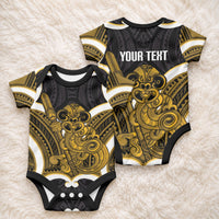 Kowhai Aotearoa Atua Tumatauenga Personalised Baby Onesie Maori God Of War Tiki With Taiaha
