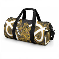 Kowhai Aotearoa Atua Tumatauenga Personalised Duffle Bag Maori God Of War Tiki With Taiaha