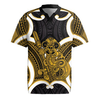 Kowhai Aotearoa Atua Tumatauenga Personalised Rugby Jersey Maori God Of War Tiki With Taiaha