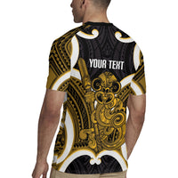 Kowhai Aotearoa Atua Tumatauenga Personalised Rugby Jersey Maori God Of War Tiki With Taiaha