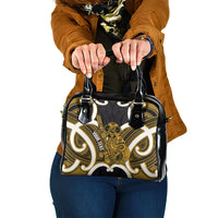 Kowhai Aotearoa Atua Tumatauenga Personalised Shoulder Handbag Maori God Of War Tiki With Taiaha