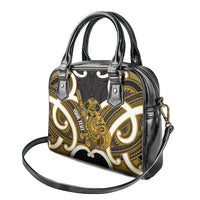 Kowhai Aotearoa Atua Tumatauenga Personalised Shoulder Handbag Maori God Of War Tiki With Taiaha