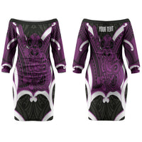 Waiporoporo Aotearoa Atua Tumatauenga Personalised Family Matching Off The Shoulder Long Sleeve Dress and Hawaiian Shirt Maori God Of War Tiki With Taiaha