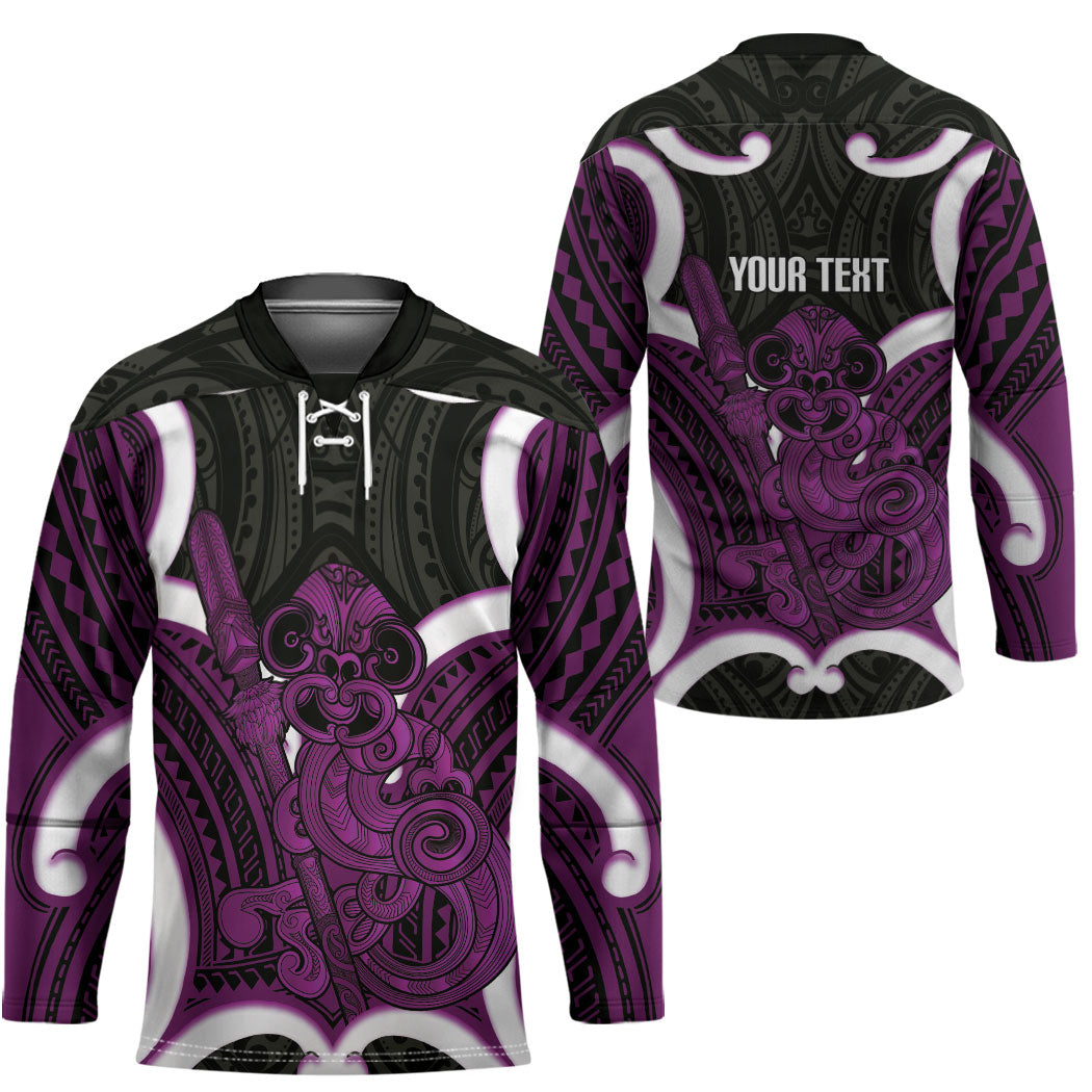 Waiporoporo Aotearoa Atua Tumatauenga Personalised Hockey Jersey Maori God Of War Tiki With Taiaha