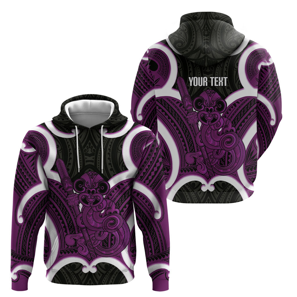 Waiporoporo Aotearoa Atua Tumatauenga Personalised Hoodie Maori God Of War Tiki With Taiaha