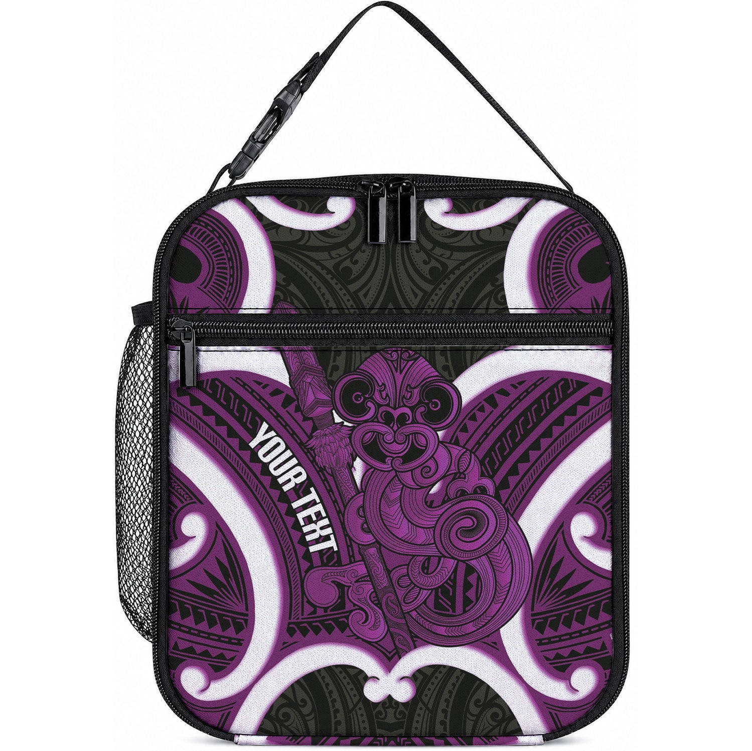 Waiporoporo Aotearoa Atua Tumatauenga Personalised Lunch Bag Maori God Of War Tiki With Taiaha