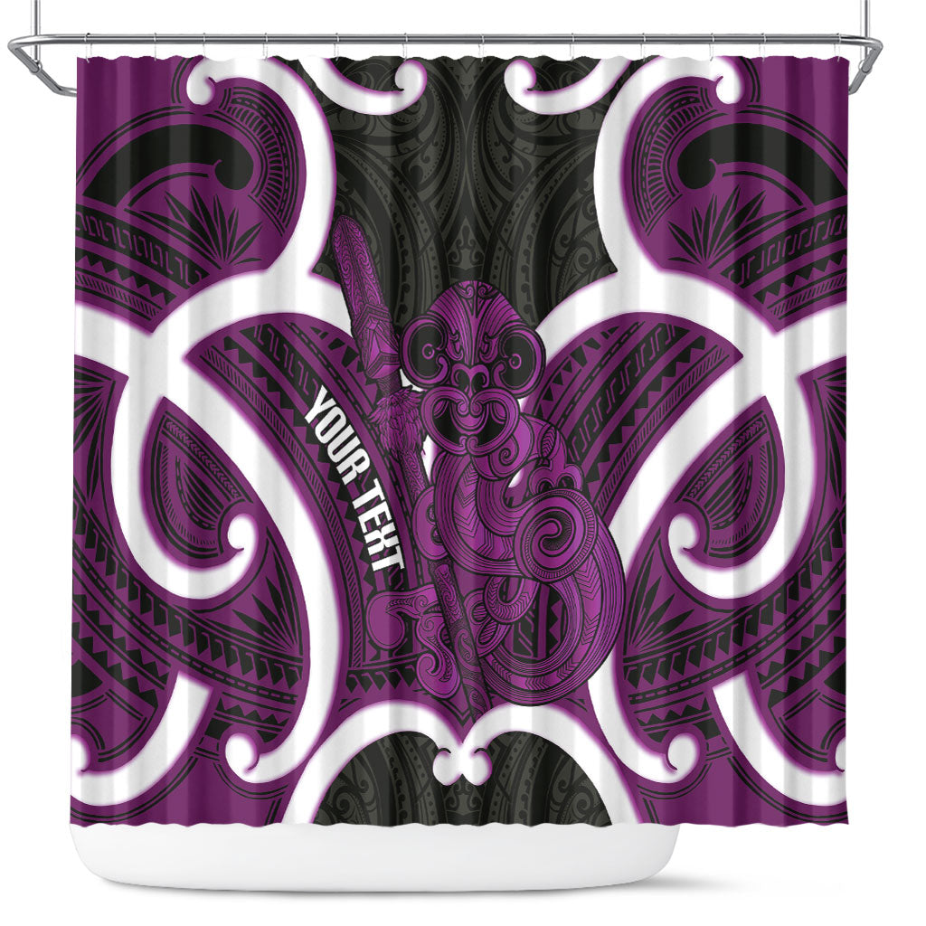 Waiporoporo Aotearoa Atua Tumatauenga Personalised Shower Curtain Maori God Of War Tiki With Taiaha