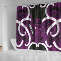 Waiporoporo Aotearoa Atua Tumatauenga Personalised Shower Curtain Maori God Of War Tiki With Taiaha